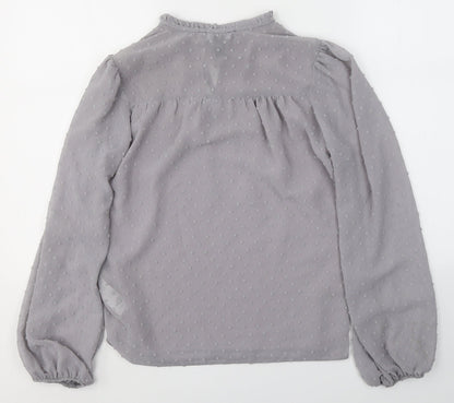 Womens UK Size 6 New Look Grey Basic Blouse