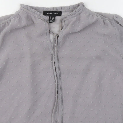 Womens UK Size 6 New Look Grey Basic Blouse