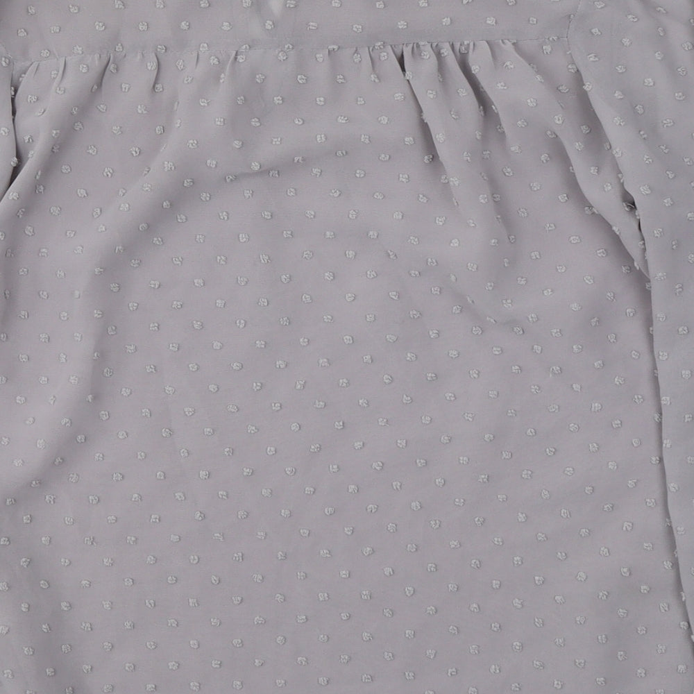 Womens UK Size 6 New Look Grey Basic Blouse