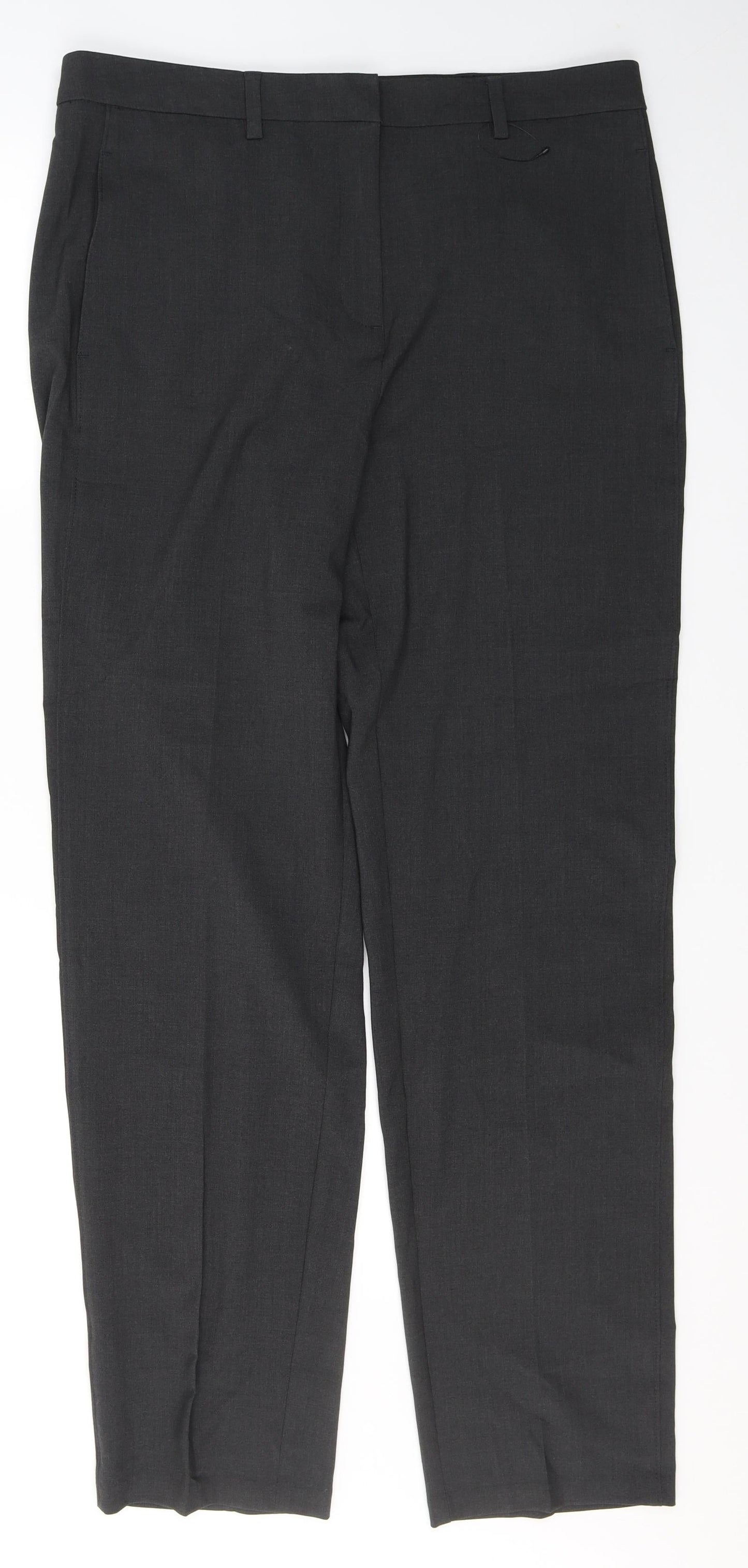 Marks and Spencer Womens Grey  Polyester Trousers  Size 14 L32 in Regular
