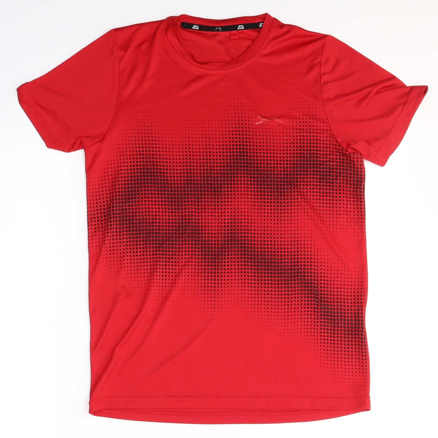 Slazenger Mens Red Geometric Polyester  T-Shirt Size S Round Neck