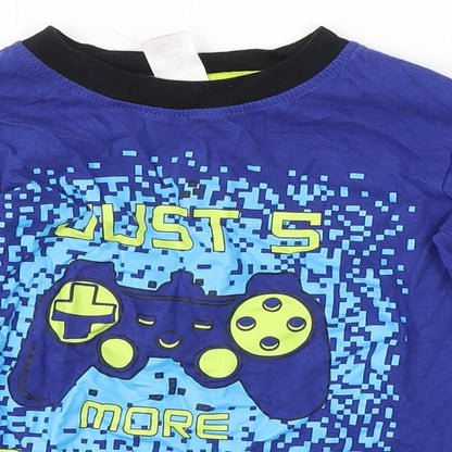 The Essentials Boys Blue  Cotton  Pyjama Top Size 6-7 Years   - Gamer