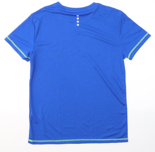 Crivit Mens Blue  Polyester Pullover T-Shirt Size S Round Neck