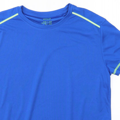 Crivit Mens Blue  Polyester Pullover T-Shirt Size S Round Neck