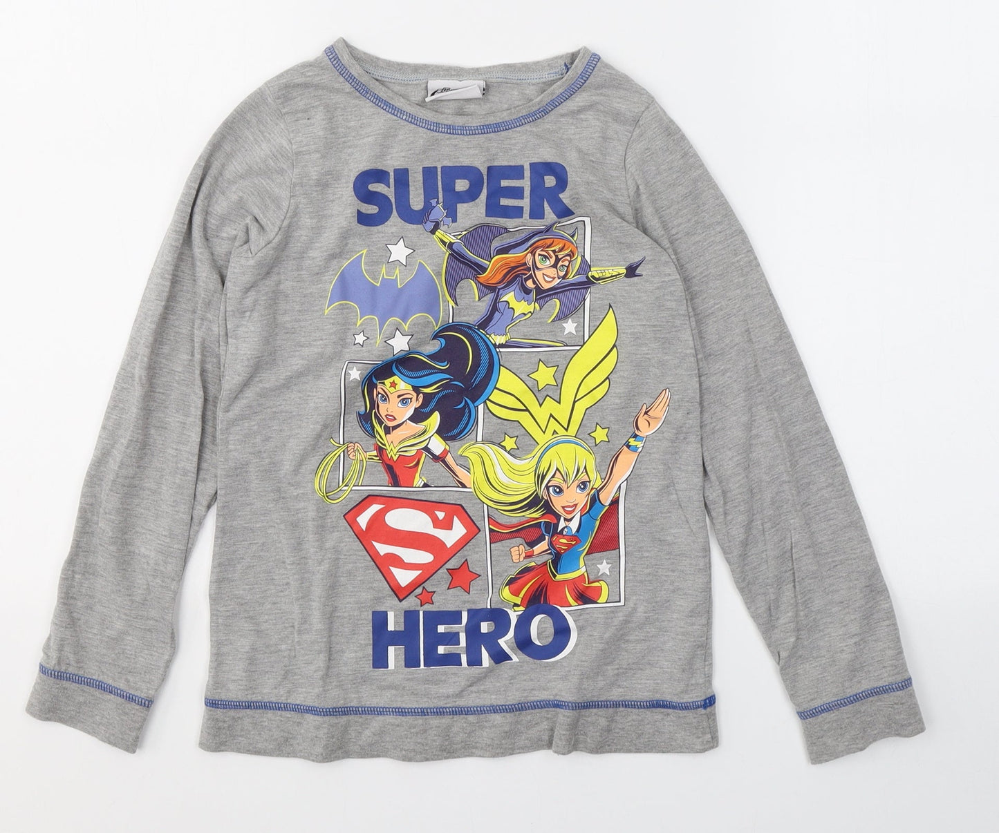 Superhero girls Girls Grey  Polyester Basic Button-Up Size 9-10 Years Round Neck  - Super Girls