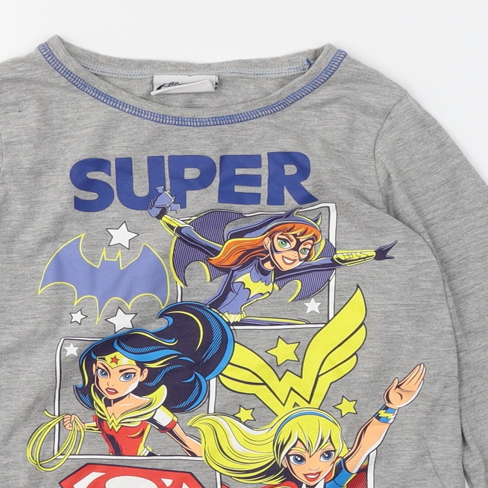 Superhero girls Girls Grey  Polyester Basic Button-Up Size 9-10 Years Round Neck  - Super Girls
