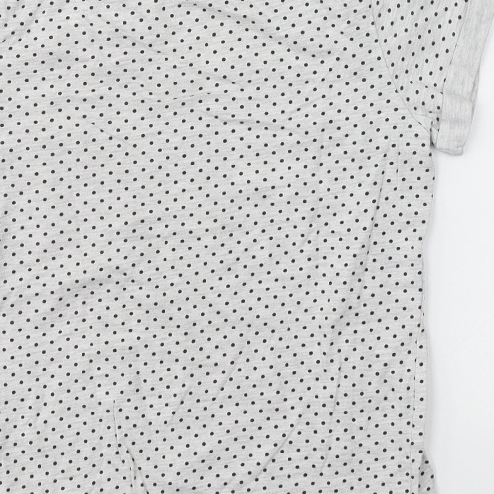 YD Girls Grey Spotted Cotton Basic T-Shirt Size 8-9 Years Round Neck  - Today I will shine