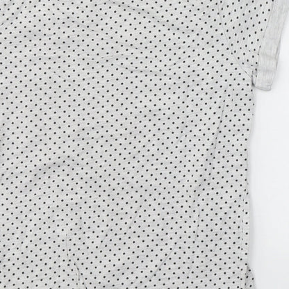 YD Girls Grey Spotted Cotton Basic T-Shirt Size 8-9 Years Round Neck  - Today I will shine