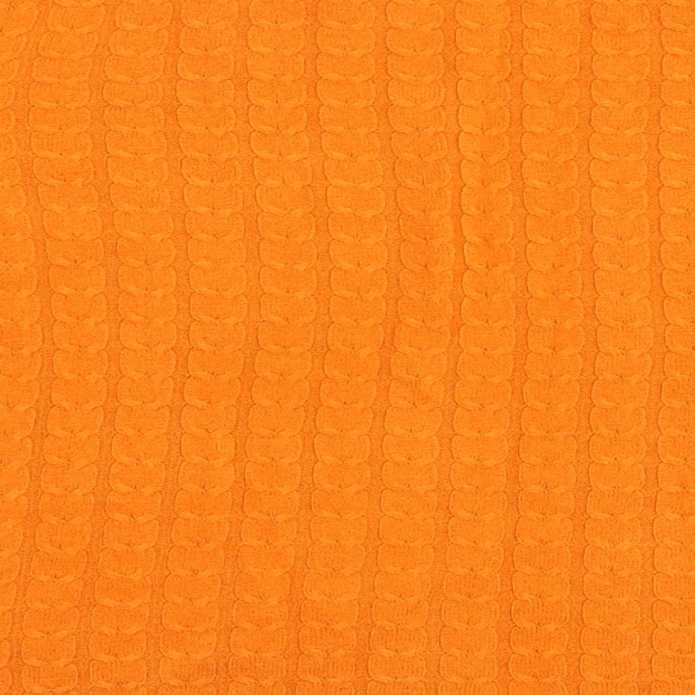 TU Womens Orange Round Neck  Acrylic Pullover Jumper Size 8