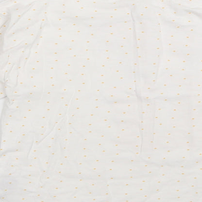 Dunnes Stores Girls White Polka Dot 100% Cotton Basic T-Shirt Size 7 Years Round Neck Pullover