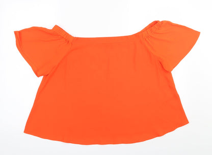 Womens UK Size 14 New Look Orange Basic Blouse