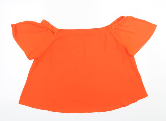 Womens UK Size 14 New Look Orange Basic Blouse