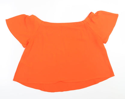 Womens UK Size 14 New Look Orange Basic Blouse