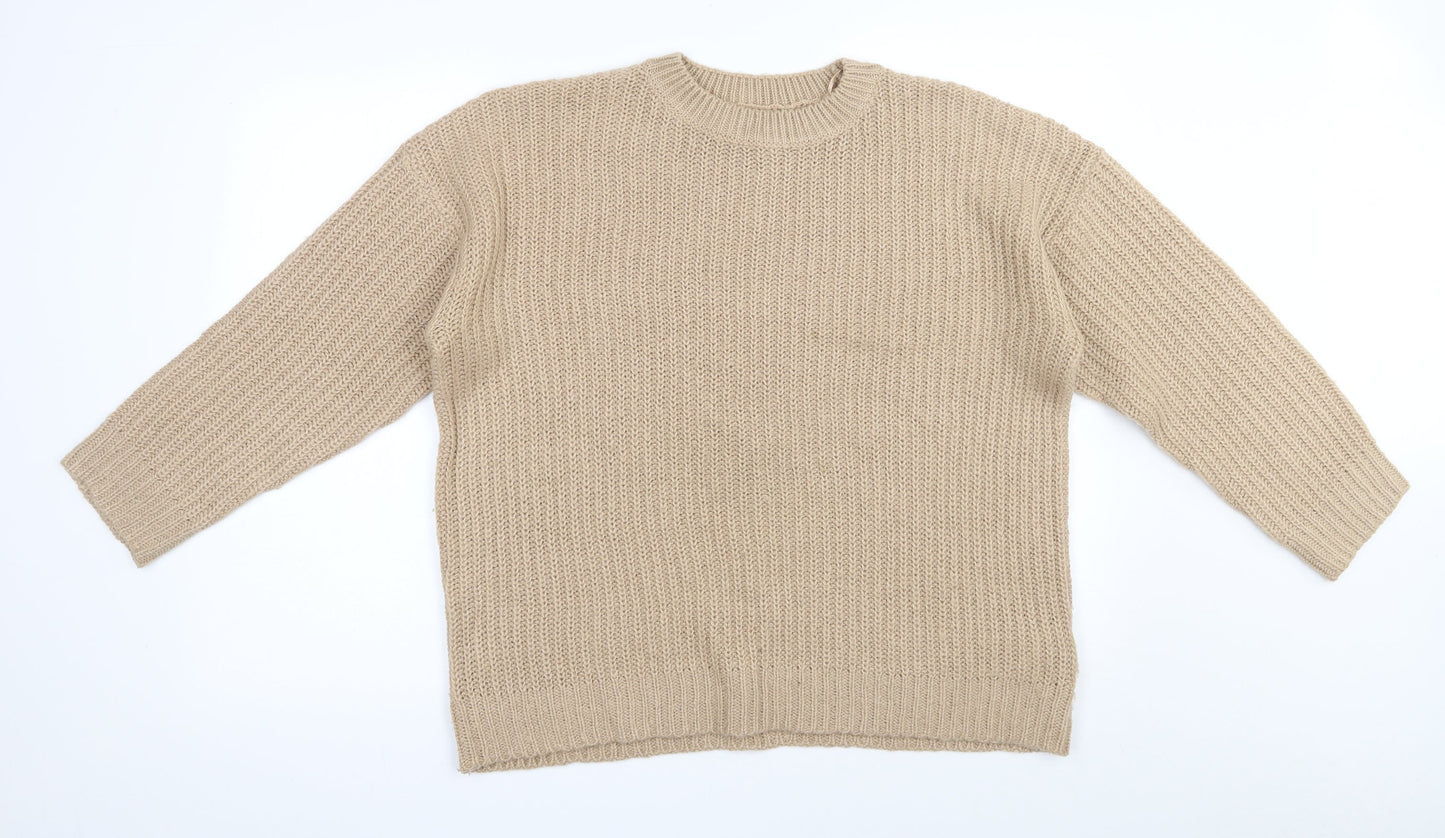 Womens UK Size M New Look Beige Pullover Jumper