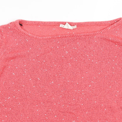 Womens UK Size M H&M Pink Pullover Jumper