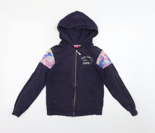 Pineapple  Girls Blue  Cotton Full Zip Hoodie Size 9-10 Years  Zip
