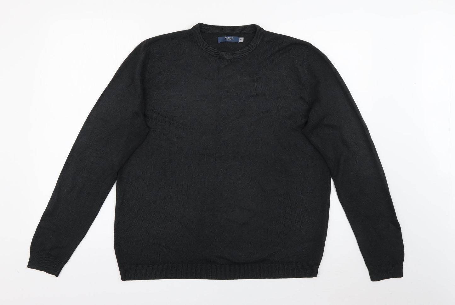 BHS Mens Black Crew Neck  Acrylic Pullover Jumper Size M