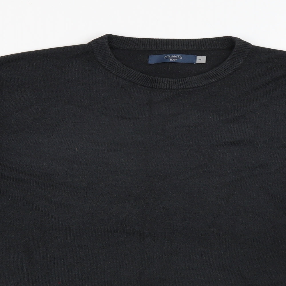 BHS Mens Black Crew Neck  Acrylic Pullover Jumper Size M