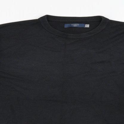 BHS Mens Black Crew Neck  Acrylic Pullover Jumper Size M