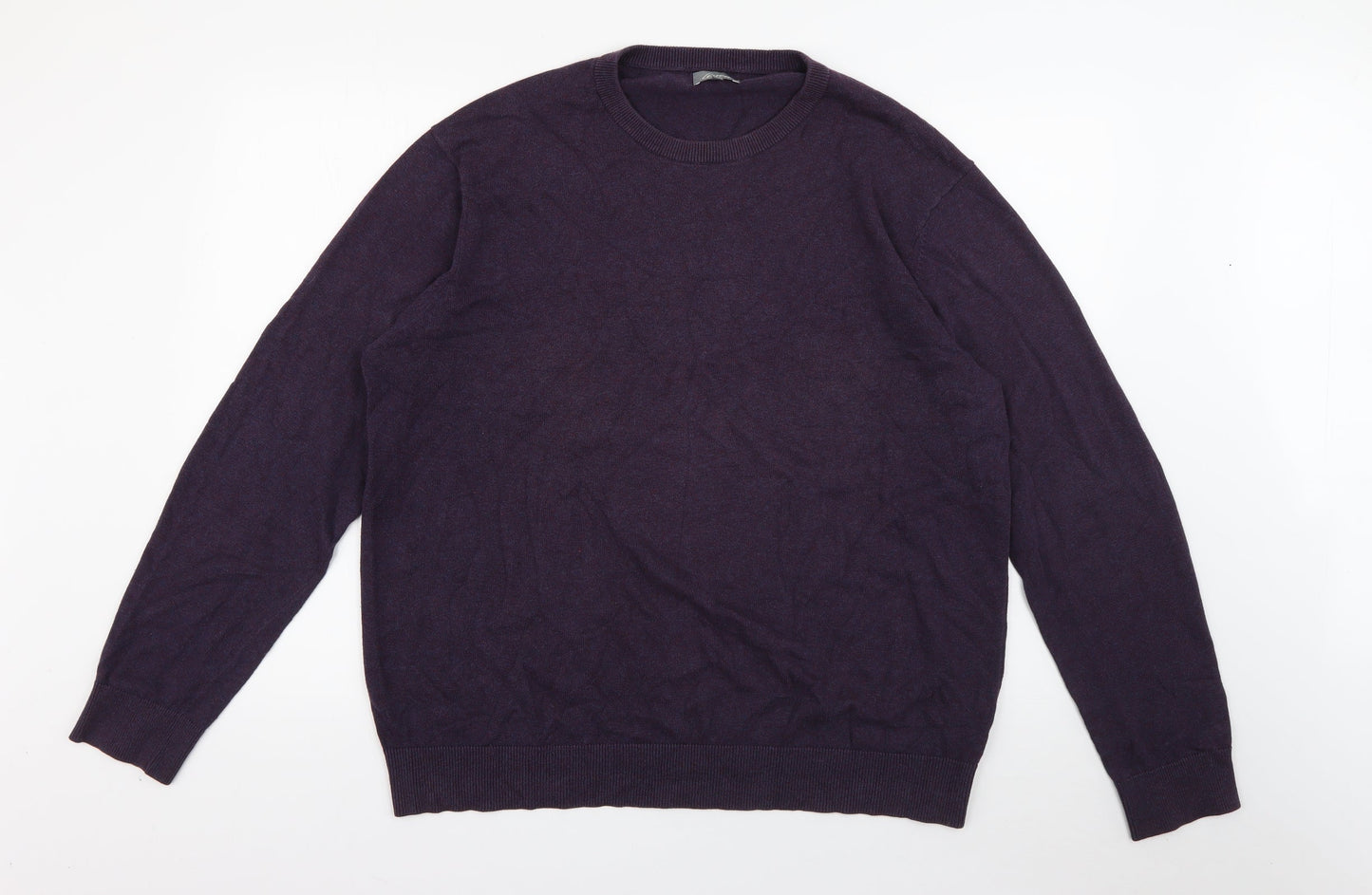 Linea Womens Purple Crew Neck  Cotton Pullover Jumper Size XL