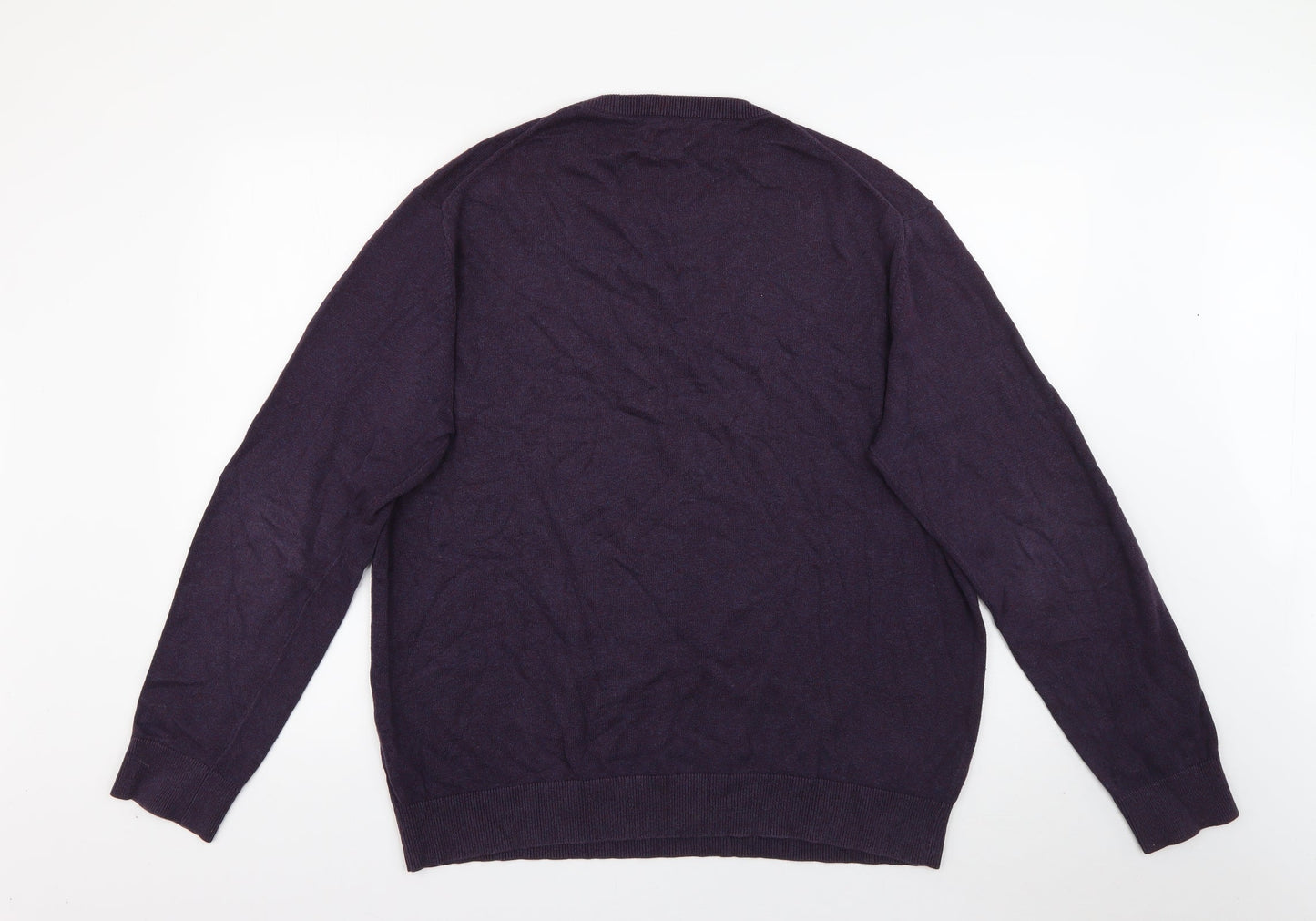 Linea Womens Purple Crew Neck  Cotton Pullover Jumper Size XL