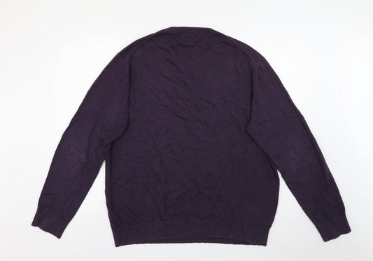 Linea Womens Purple Crew Neck  Cotton Pullover Jumper Size XL