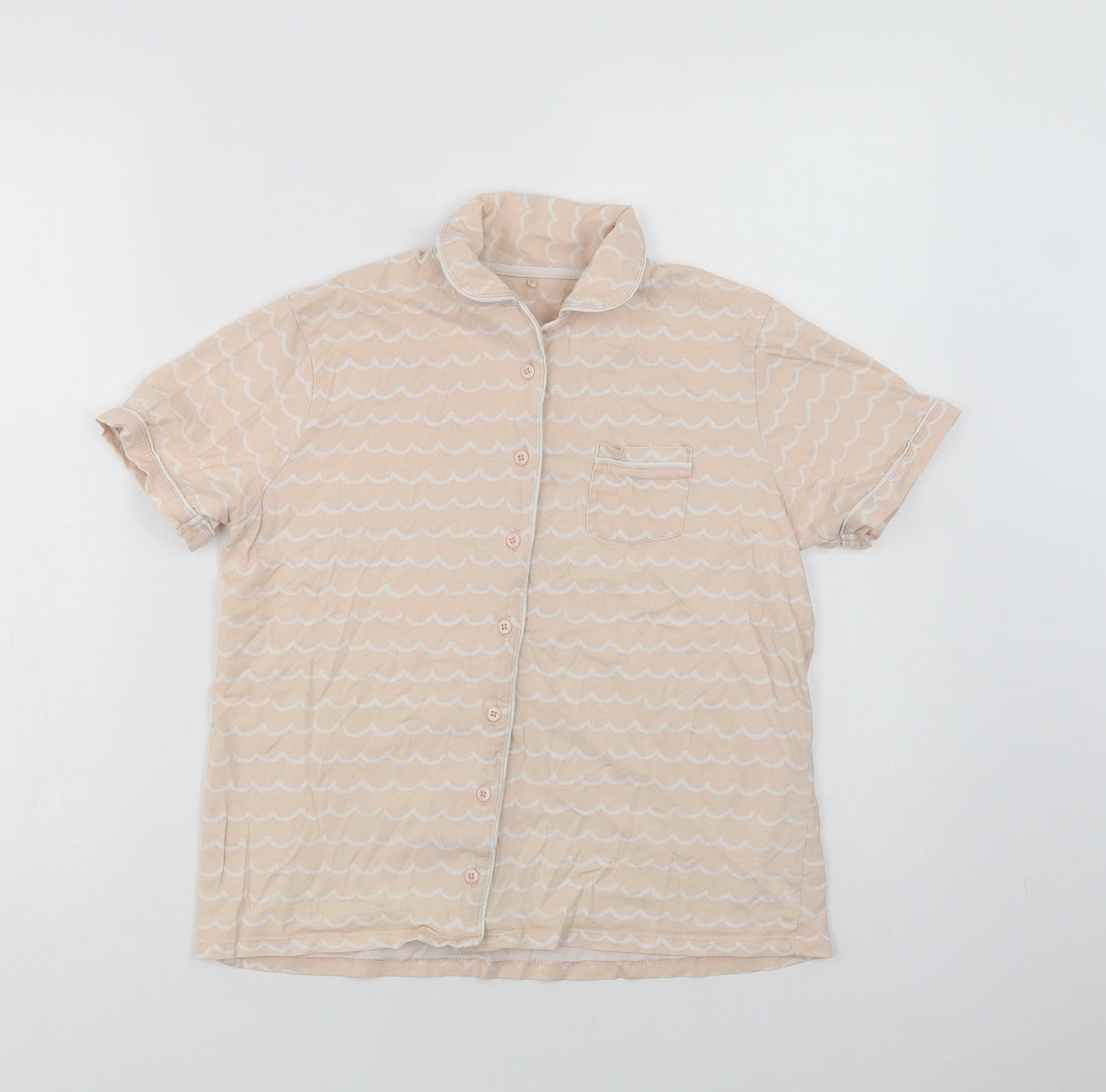 George Girls Pink Geometric Cotton Top Pyjama Top Size 11-12 Years  Button