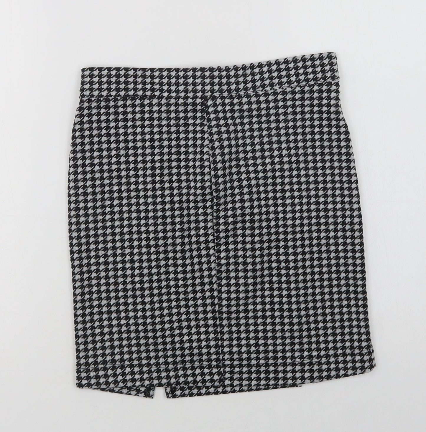 George Girls Black Houndstooth Polyester Straight & Pencil Skirt Size 11-12 Years  Regular Zip