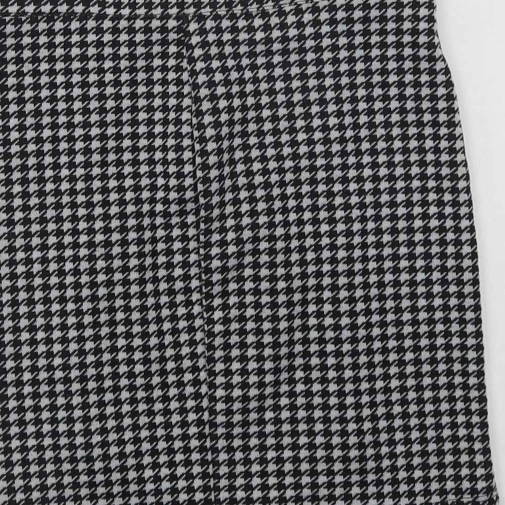 George Girls Black Houndstooth Polyester Straight & Pencil Skirt Size 11-12 Years  Regular Zip