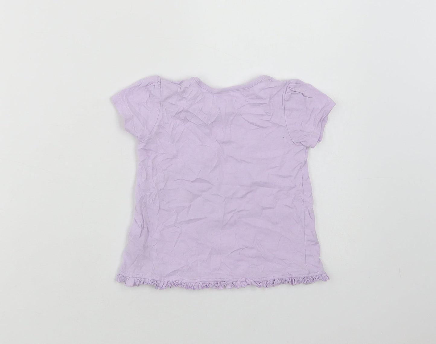 George Baby Purple  Cotton Basic T-Shirt Size 12-18 Months Crew Neck  - Love My Family
