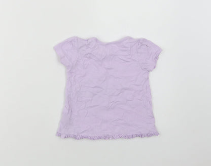 George Baby Purple  Cotton Basic T-Shirt Size 12-18 Months Crew Neck  - Love My Family