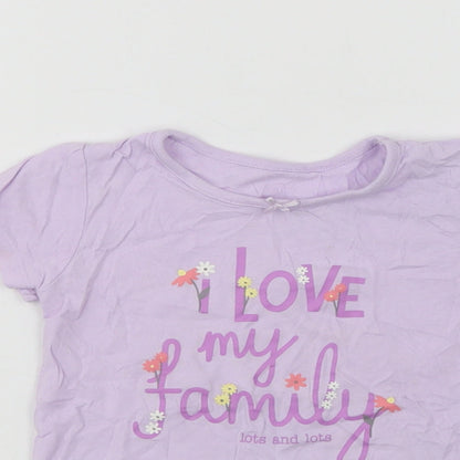 George Baby Purple  Cotton Basic T-Shirt Size 12-18 Months Crew Neck  - Love My Family