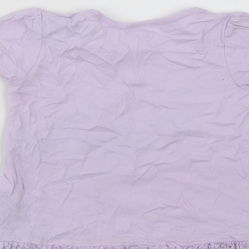 George Baby Purple  Cotton Basic T-Shirt Size 12-18 Months Crew Neck  - Love My Family