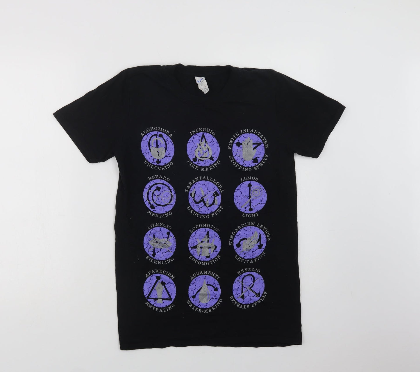 Womens UK Size S Gildan Black Basic T-Shirt