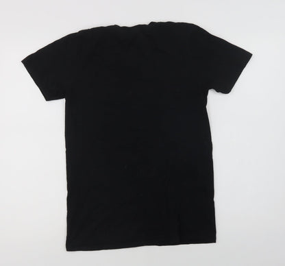 Womens UK Size S Gildan Black Basic T-Shirt