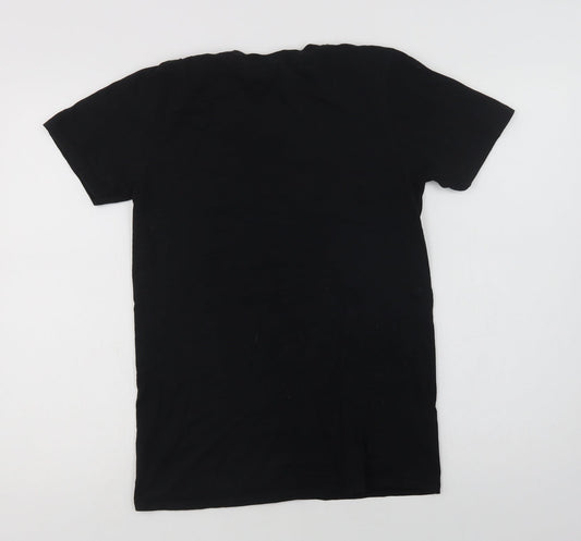 Womens UK Size S Gildan Black Basic T-Shirt