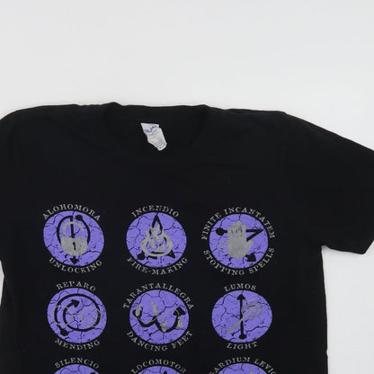 Womens UK Size S Gildan Black Basic T-Shirt