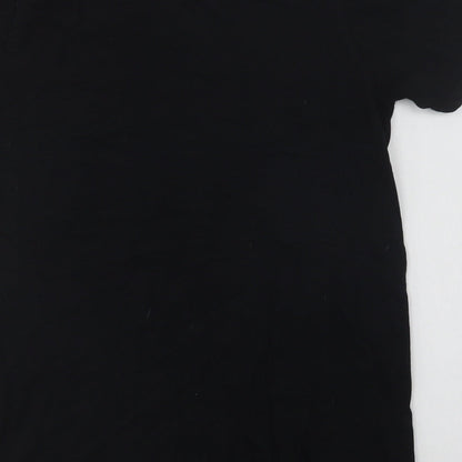Womens UK Size S Gildan Black Basic T-Shirt