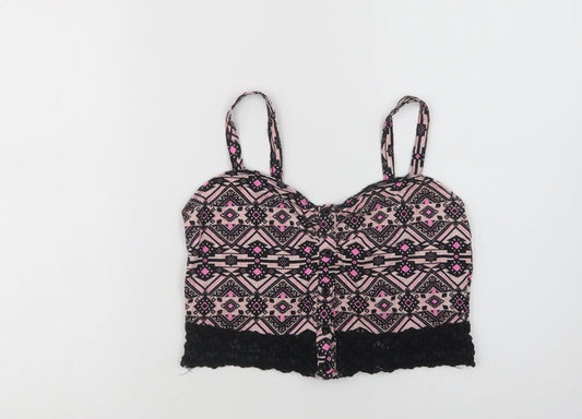 Womens UK Size 12 New Look Pink Cropped Tank