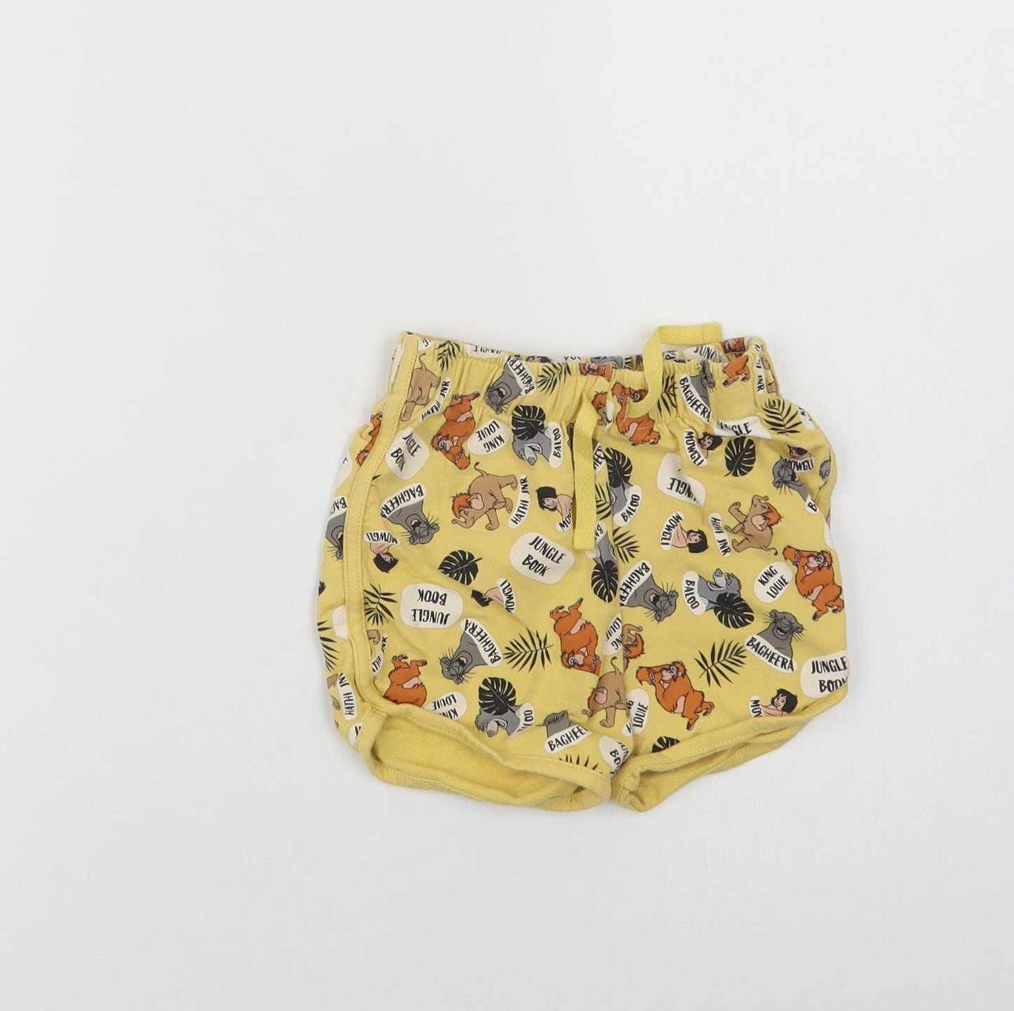 Primark Baby Yellow Geometric Cotton Cropped Trousers Size 12-18 Months  Drawstring - Jungle Book