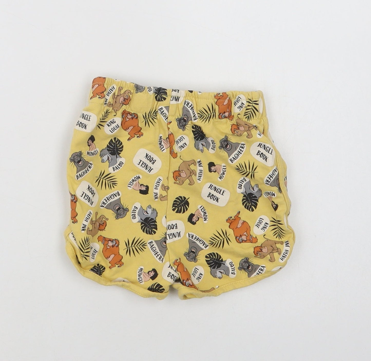 Primark Baby Yellow Geometric Cotton Cropped Trousers Size 12-18 Months  Drawstring - Jungle Book