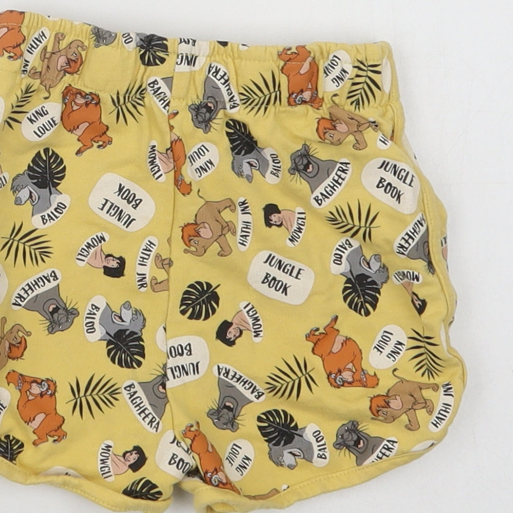 Primark Baby Yellow Geometric Cotton Cropped Trousers Size 12-18 Months  Drawstring - Jungle Book
