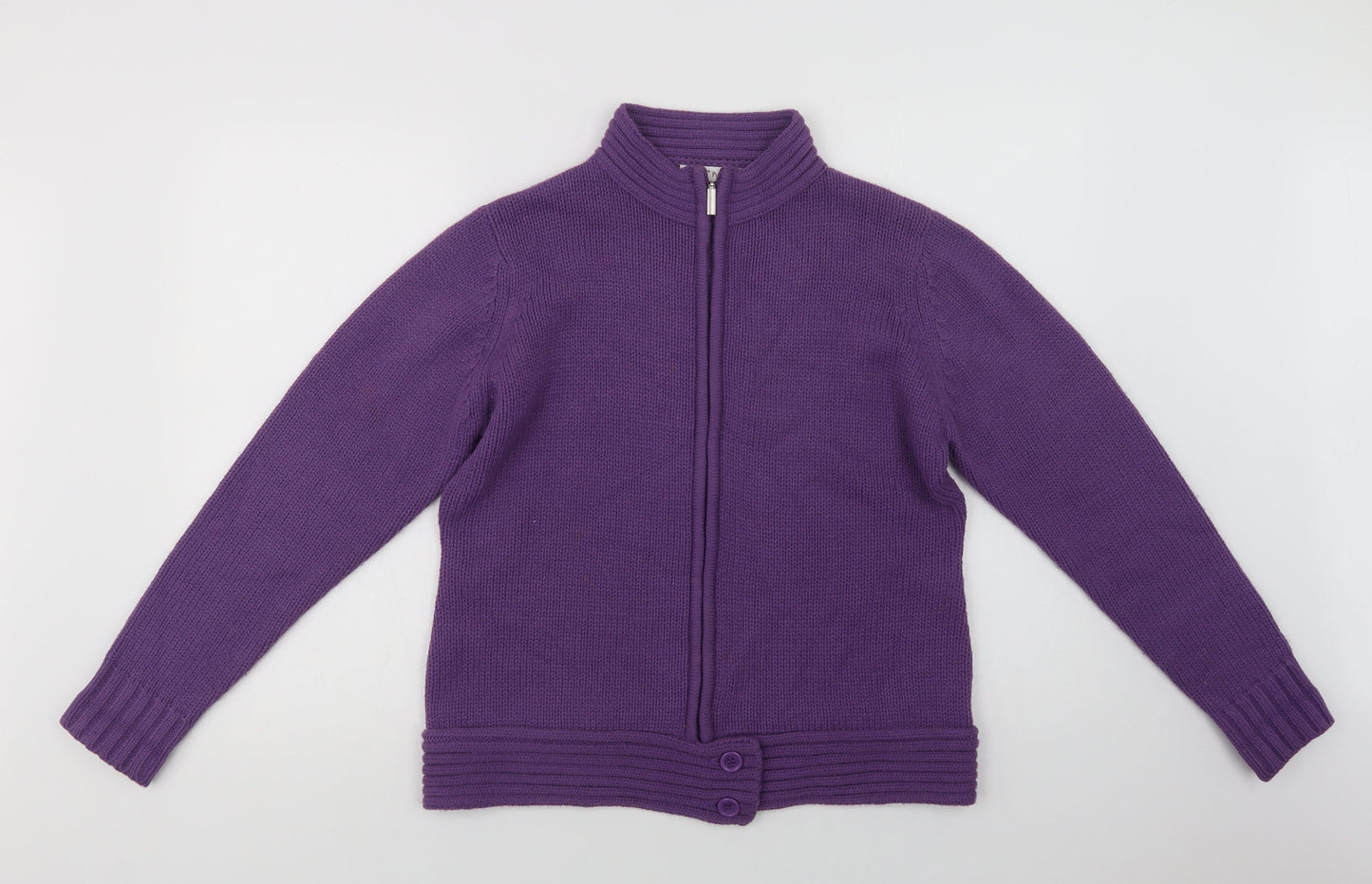 Womens UK Size M EWM Purple Full Zip Jumper