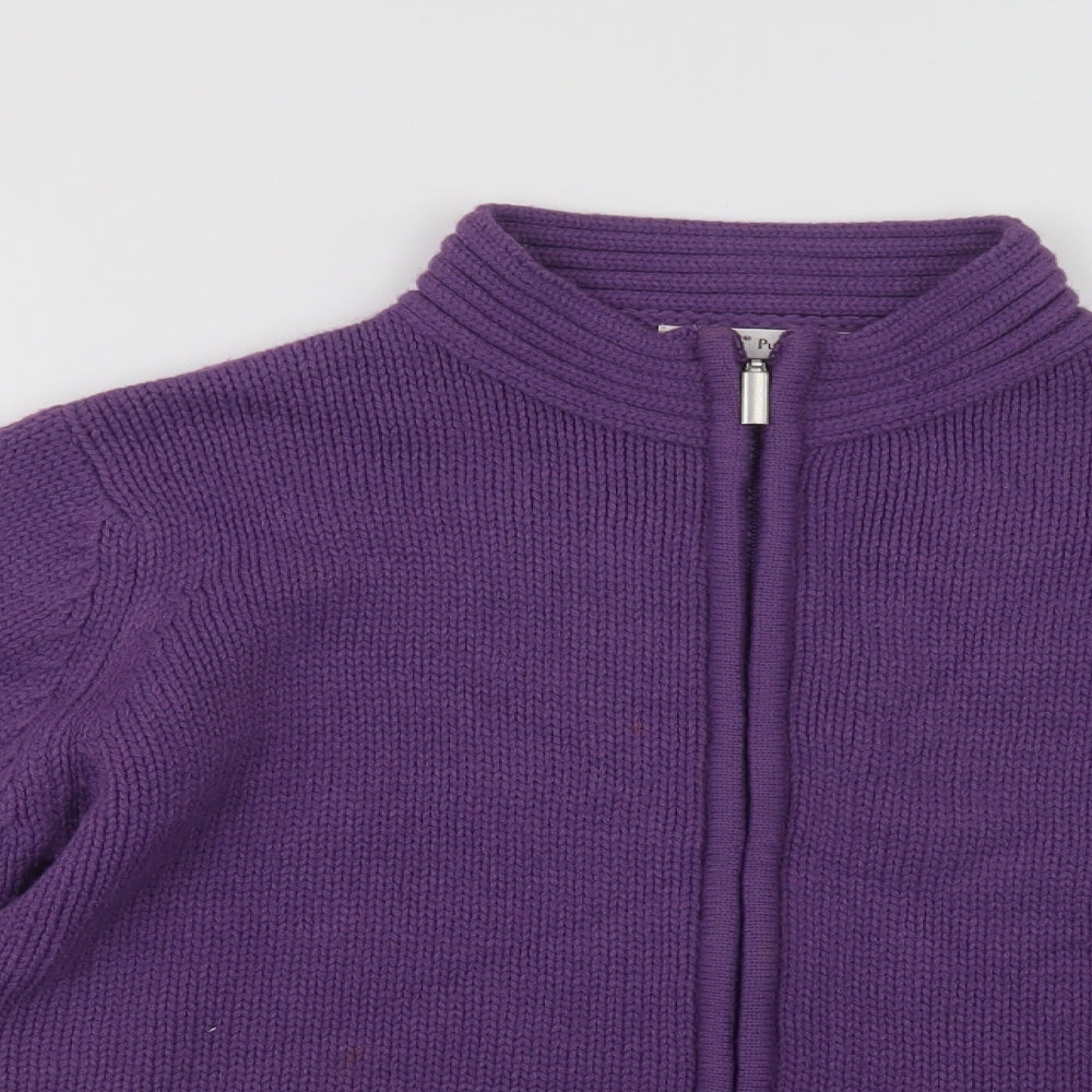 Womens UK Size M EWM Purple Full Zip Jumper