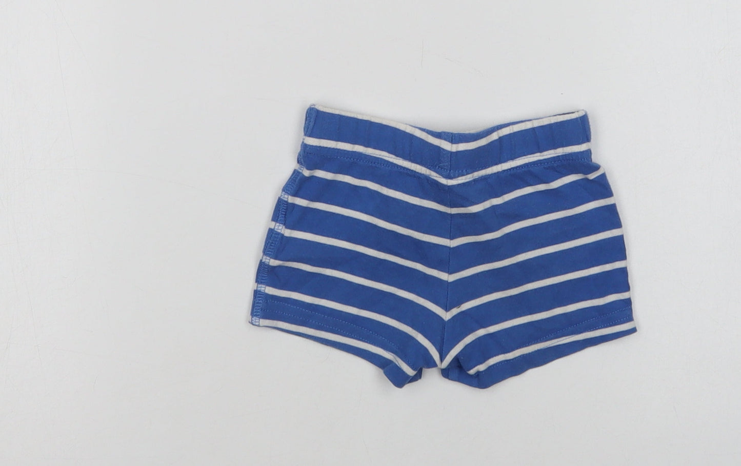 F&F Baby Blue Striped Cotton Cropped Leggings Size 0-3 Months  Drawstring