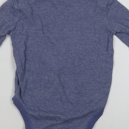 Dunnes Stores Girls Blue  Cotton Bodysuit One-Piece Size 2-3 Years  Snap
