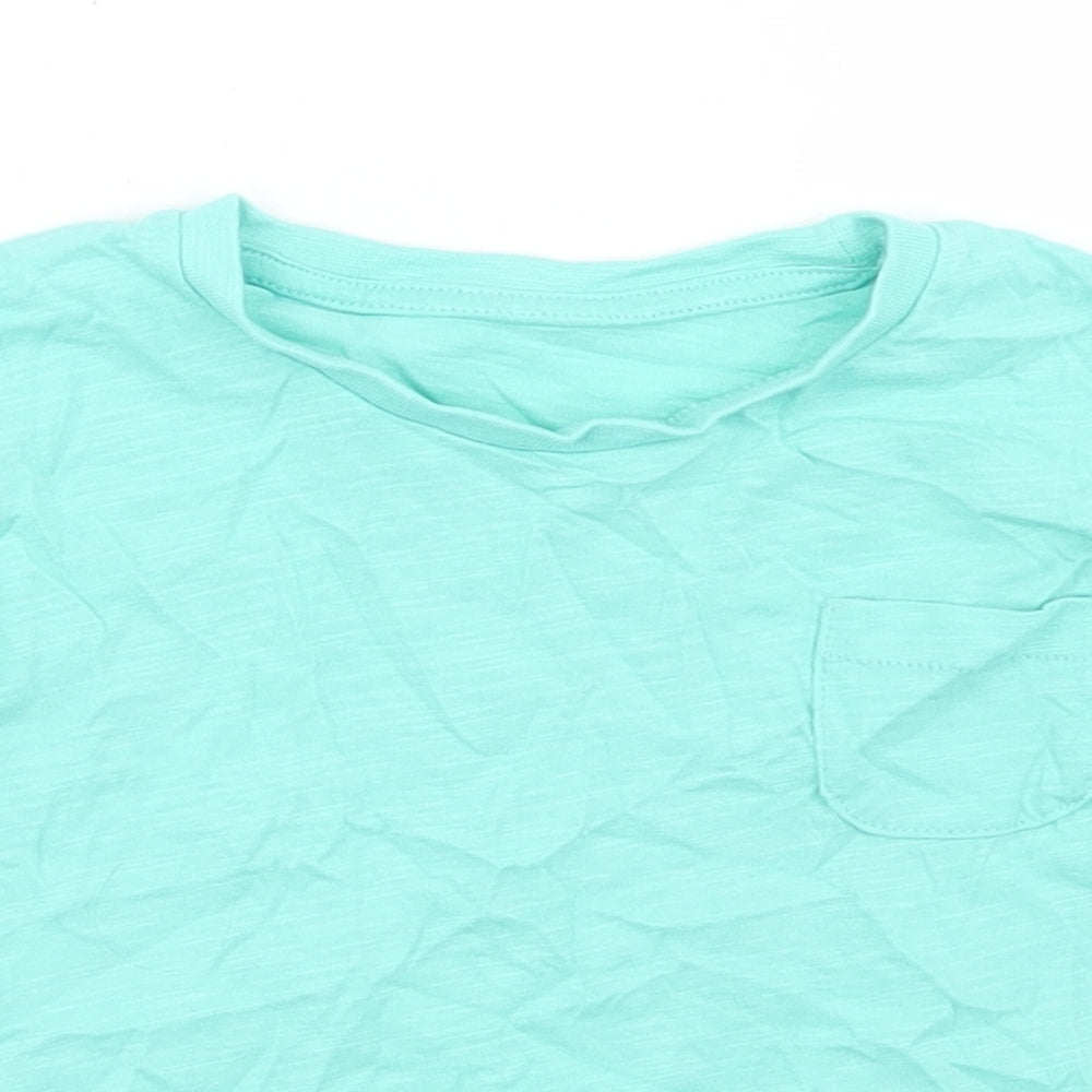 Matalan Girls Blue  Cotton Basic T-Shirt Size 18-24 Months Crew Neck  - Chest Pocket