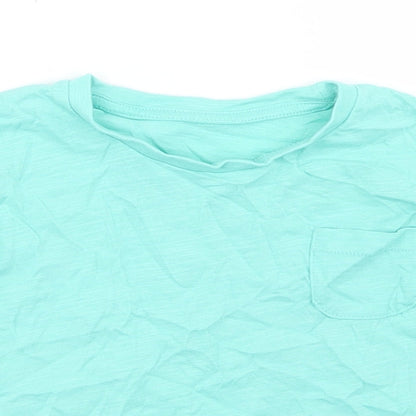 Matalan Girls Blue  Cotton Basic T-Shirt Size 18-24 Months Crew Neck  - Chest Pocket
