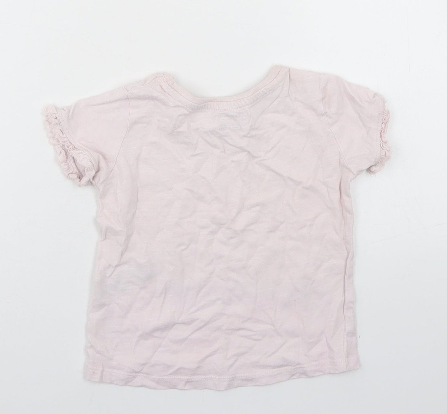 Primark Girls Pink  Cotton Basic T-Shirt Size 12-18 Months Crew Neck  - Daydreamer