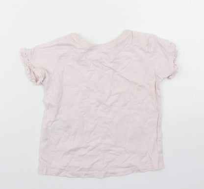 Primark Girls Pink  Cotton Basic T-Shirt Size 12-18 Months Crew Neck  - Daydreamer